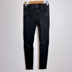 Just Black Distressed Skinny Jeans Black